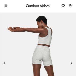 Outdoor Voices Warmup 5” Shorts - Large, Dove Grey